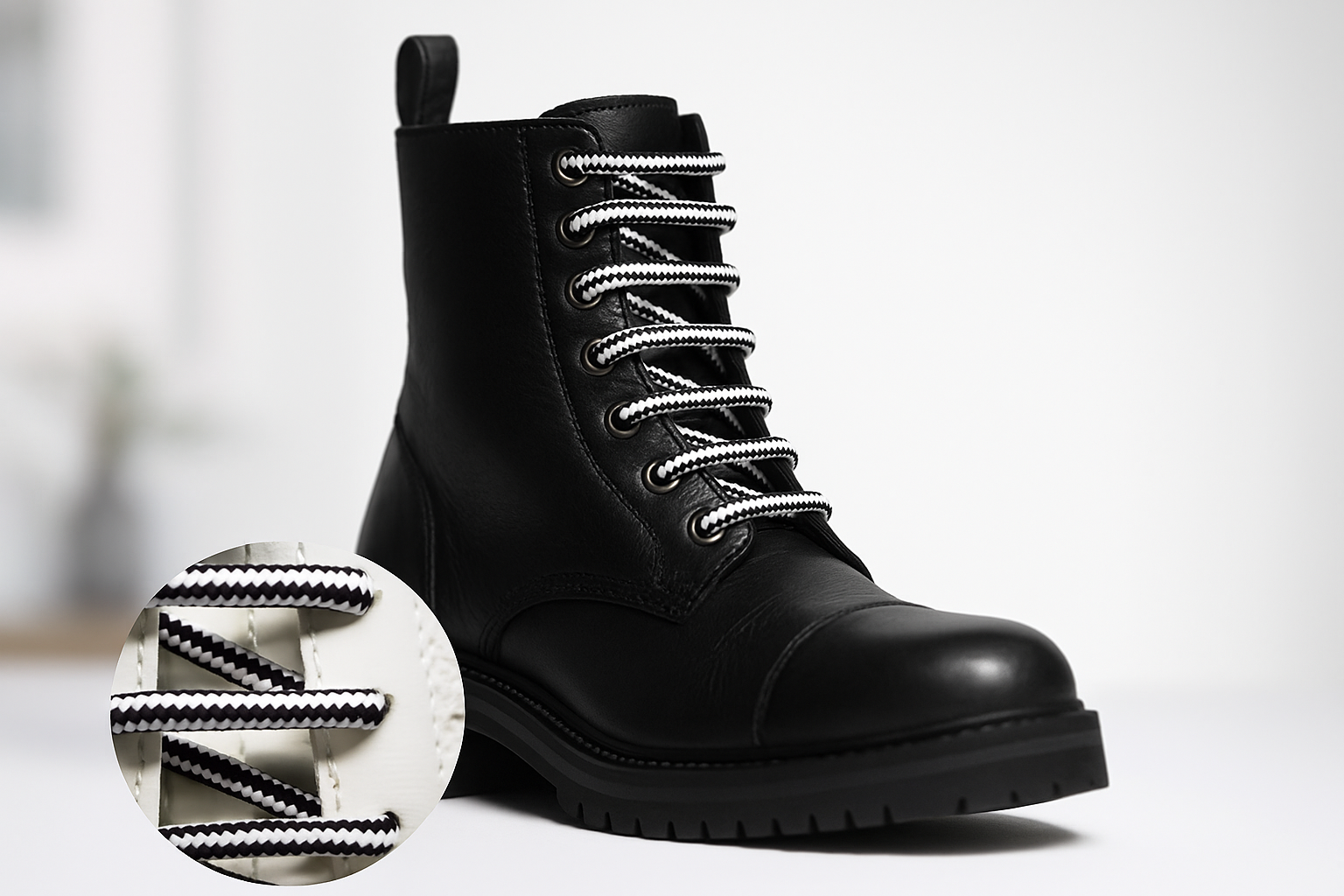 1 Pair Round Shoe Laces for Boots, Runners, and Work Shoes Heavy-Duty Polyester