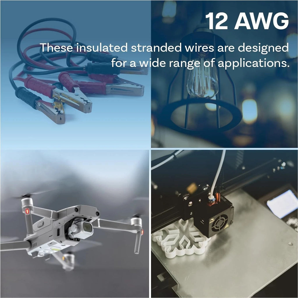 Silicone Flexible Red & Black 2-Core Twin Cable 4/6/8/10/12/16/20/28AWG Wire