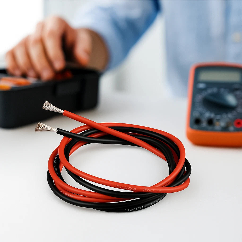 Silicone Flexible Red & Black 2-Core Twin Cable 4/6/8/10/12/16/20/28AWG Wire